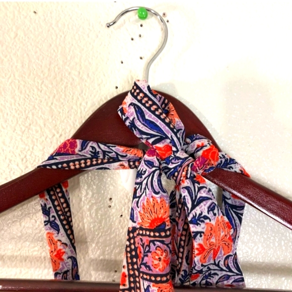 Lulus White, Blue, Orange Patterned Maxi Dress (L) - Picture 6 of 11